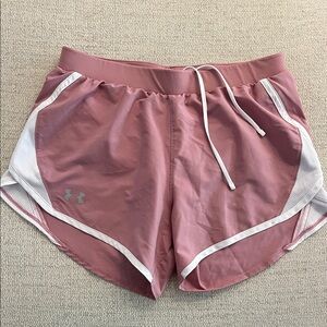 Under Armour Women's Dusty Rose Athletic Shorts with White Trim